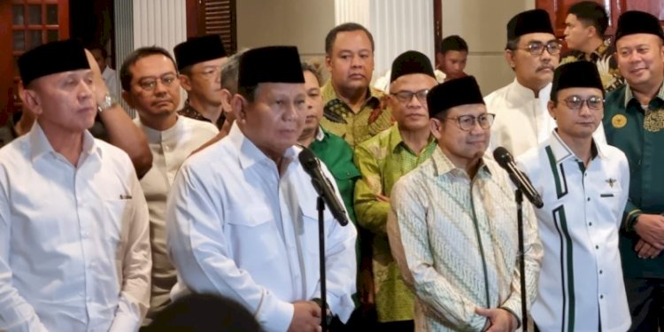  Ketum PKB Muhaimin Iskandar menyambangi Ketum Gerindra Prabowo Subianto di Kertanegara/RMOL