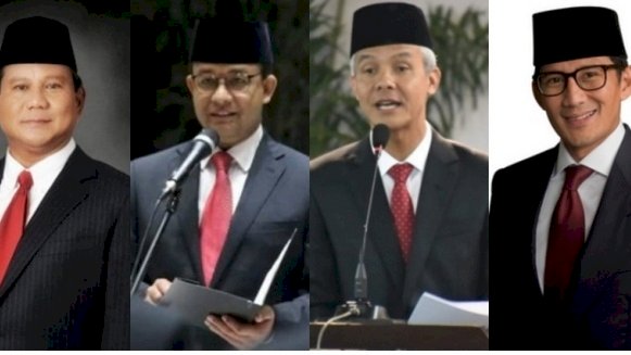 Kolase Prabowo Subianto, Anies Baswedan, Ganjar Pranowo, Sandiaga Uno/Repro