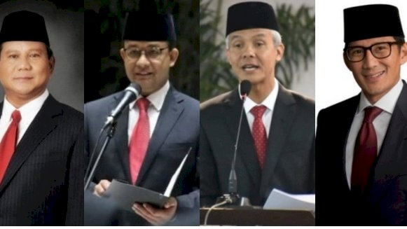 Prabowo, Anies Baswedan, Ganjar Pranowo dan Sandiaga Uno/ capture 