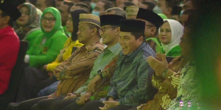 Sandiaga Salahuddin Uno dan Erick Thohir saat hadiri acar PPP/Net