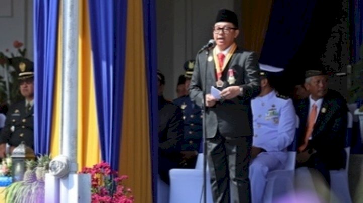 Wali Kota Malang, Drs. H. Sutiaji saat memberikan sambutan di Upacara Peringatan Hardiknas 2023/Ist