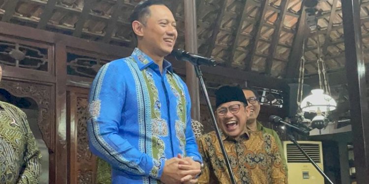 AHY saat bersama Ketum DPP PKB, Abdul Muhaimin Iskandar di Puri Cikeas, Kabupaten Bogor, Jawa Barat/RMOL