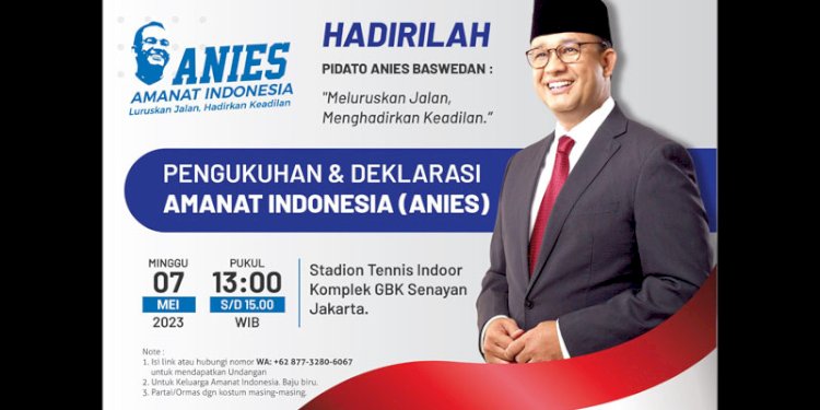 Undangan acara relawan Anies Baswedan di Tennis Indoor Senayan/Ist