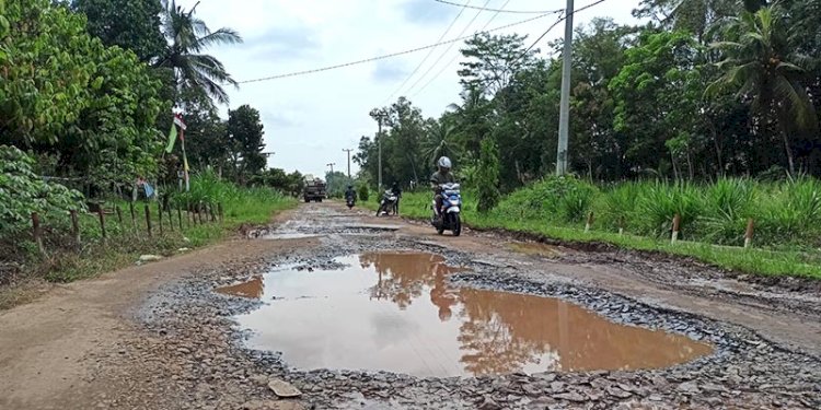 Ilustrasi jalan rusak di Lampung/Ist