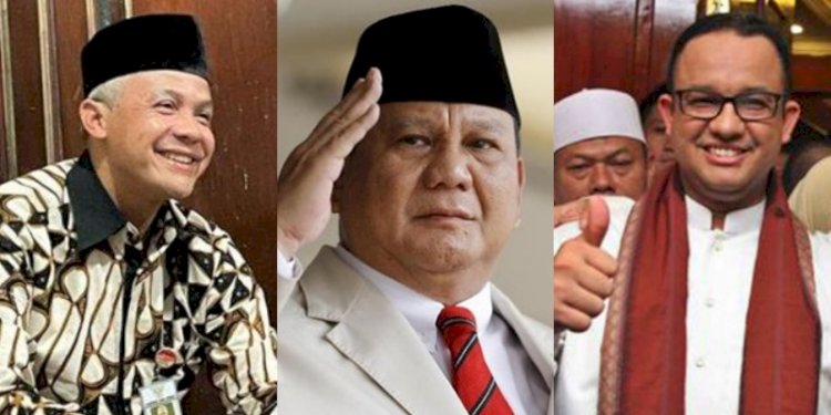 Ganjar Pranowo, Prabowo Subianto, Anies Baswedan/Net