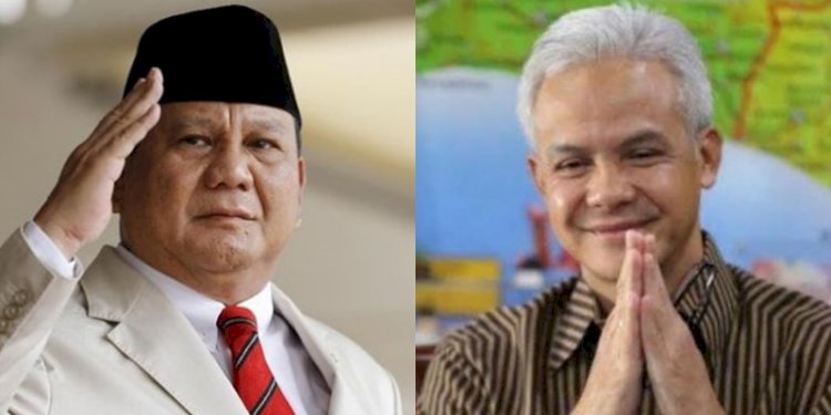 Ganjar Pranowo dan Prabowo Subianto/Net