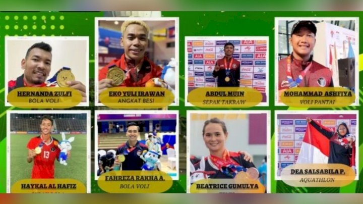 Keterangan Foto: Delapan atlet berprestasi SEA Games 2023 asal Sidoarjo (RMOL Jatim)