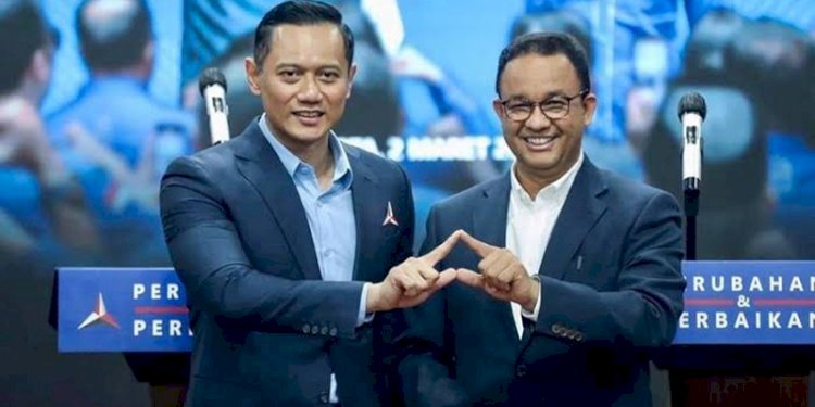 Ketua Umum Partai Demokrat Agus Harimurti Yudhoyono (AHY) bersama bacapres Anies Baswedan/Ist