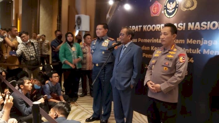 Menteri Koordinator Bidang Politik, Hukum, dan Keamanan (Menko Polhukam) Mahfud MD saat menggelar jumpa pers di Hotel The Westin, Jakarta Selatan/RMOL