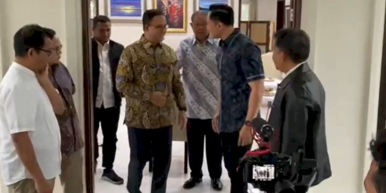 Anies Baswedan saat sowan ke kediaman SBY di Pacitan, Jawa Timur/Repro