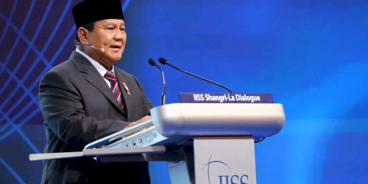 Menteri Pertahanan RI, Prabowo Subianto ketika menghadiri Shangri-La Dialogue di Singapura/Net