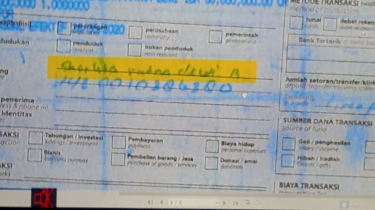 Bukti transfer ke Sherlita Ratna Dewi yang diungkap KPK/RMOLJatim