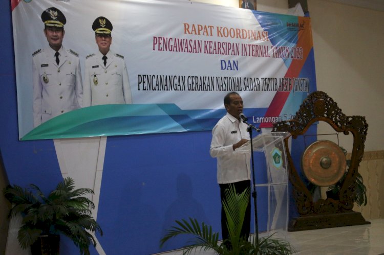 Pembukaan pencanangan gerakan nasional sadar tertib arsip di Aula Cendikia, Kantor Perpustakaan Daerah Lamongan/RMOLJatim