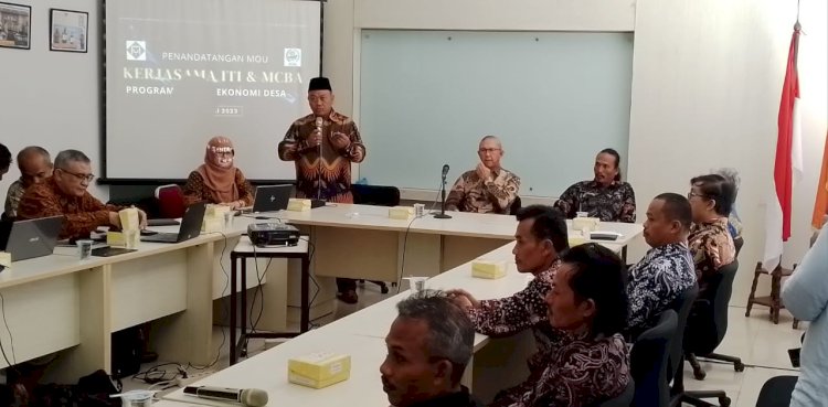 Saat pemaparan program sentra ekonomi desa di Gedung Bakrie, Serpong, Tanggerang Selatan/Ist