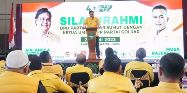 Ketua Umum Partai Golkar, Airlangga Hartarto di Pematangsiantar, Sumatera Utara/Net