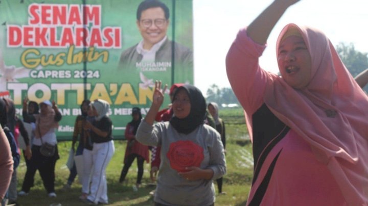 Foto: Deklarasi cak Imin oleh Ratusan emak-emak kader Posyandu dan pelaku UMKM Jember.