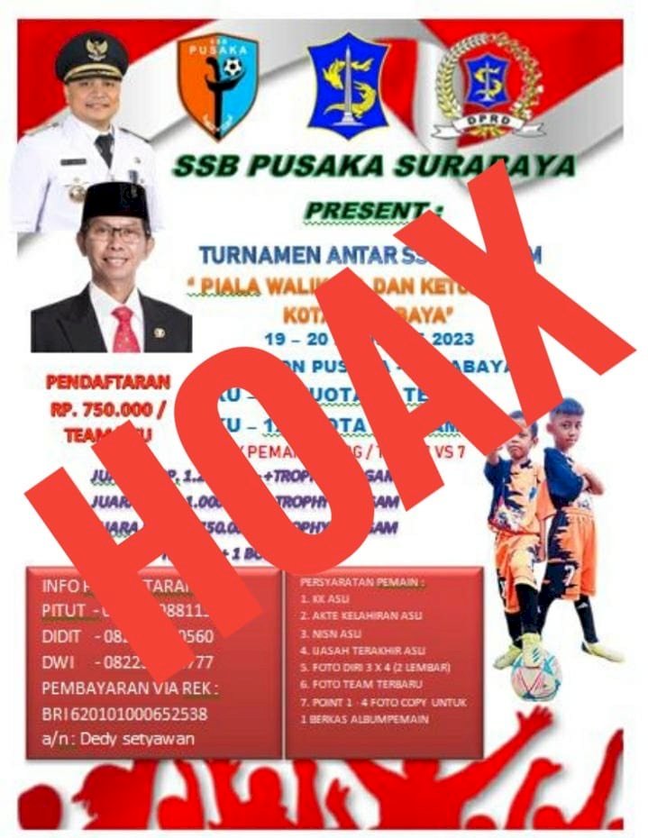 Poster event Turnamen antar SSB se-Jatim memperebutkan Piala Walikota dan Ketua DPRD Kota Surabaya/ist