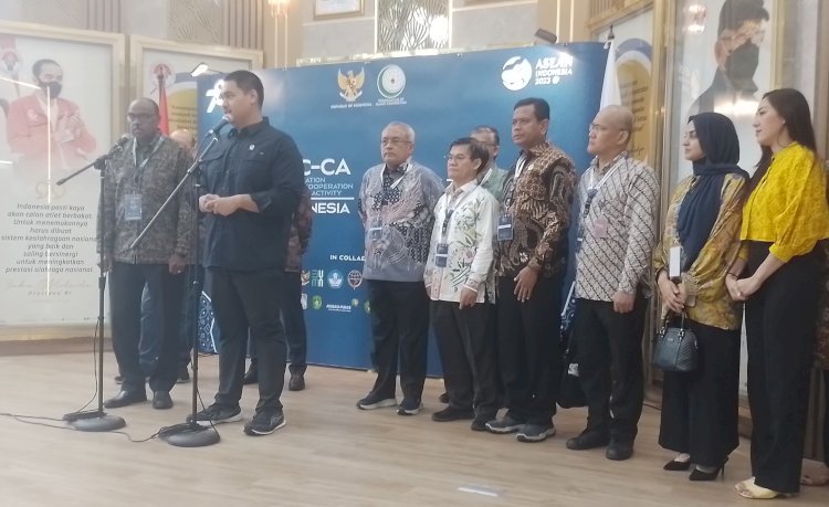 Kemenpora RI saat pressconfren di Kemenpora Senayan, Jakarta/RMOLJatim