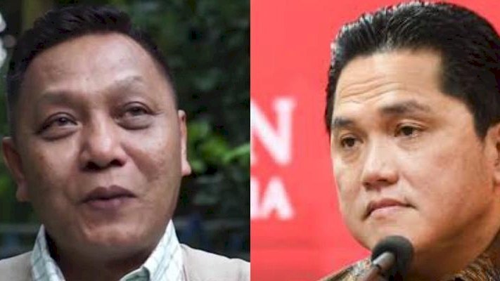 Koordinator Gerakan Indonesia Bersih (GIB) Adhie M. Massardi dan Ketum PSSI, Erick Thohir/Net