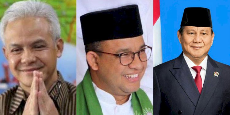 Ganjar Pranowo, Anies Baswedan dan Prabowo Subianto/Net