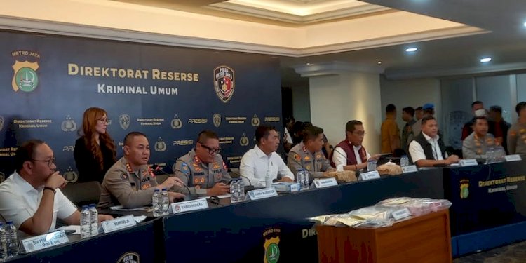 Jajaran kepolisian saat ungkap kasus TPPO/RMOL