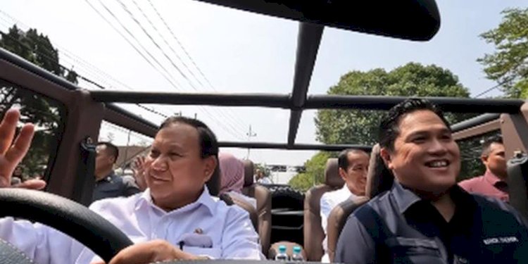 Menteri Pertahanan, Prabowo Subianto dan Menteri BUMN, Erick Thohir ketika membicarakan dinamika terkini tentang negara dan Timnas U-22/Net