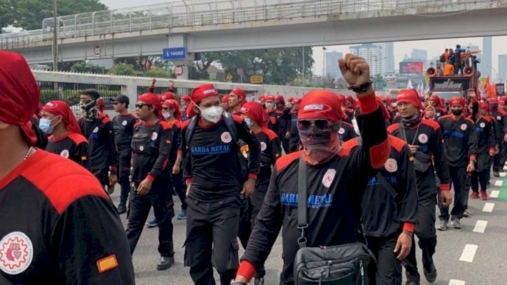 Demo buruh di depan Gedung DPR RI/RMOL