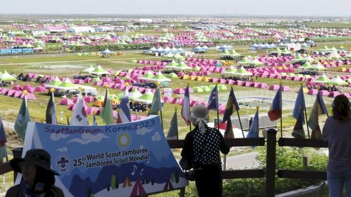 Tempat perkemahan Jambore Pramuka Dunia di kota pesisir Buan di provinsi Joella Utara, Korea Selatan/Net