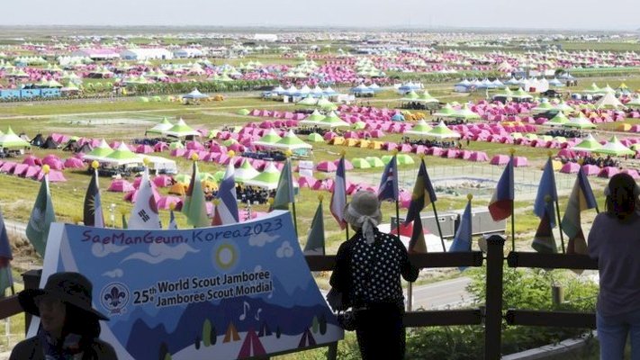 Tempat perkemahan Jambore Pramuka Dunia di kota pesisir Buan di provinsi Joella Utara, Korea Selatan/Net