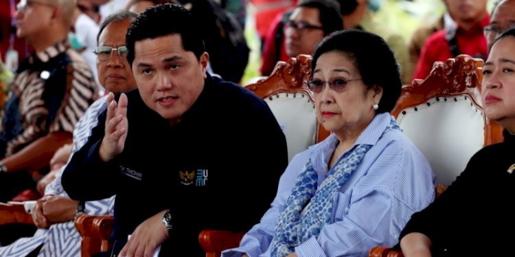 Erick Thohir saat bersama Ketua Umum PDIP Megawati Soekarnoputri/Net