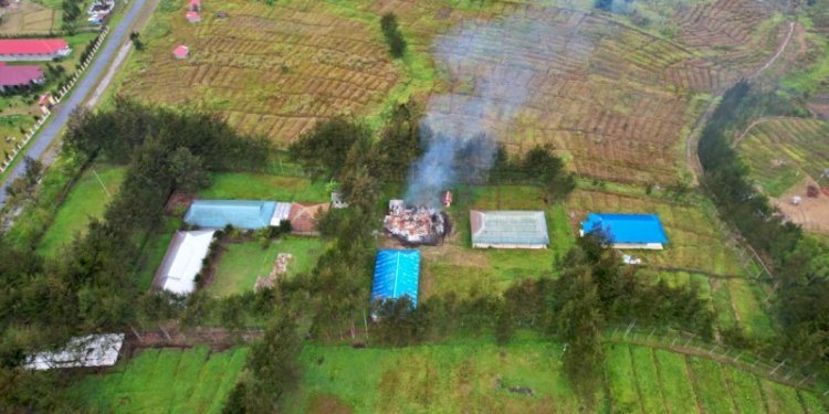 Kebakaran di Perpustakaan SMAN 1 Ilaga, Kabupaten Puncak, Papua Tengah/Ist