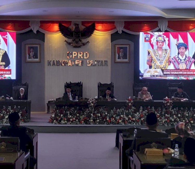 Rapat Paripurna DPRD Kabupaten Blitar dengan agenda mendengarkan Pidato Kenegaraan Presiden RI 20023/Ist