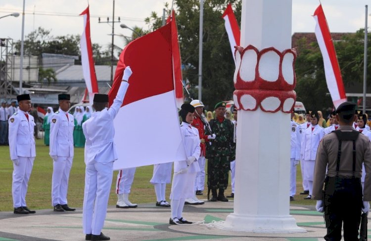 Upacara kemerdekaan di Alun-alun Kanigoro, Blitar/Ist