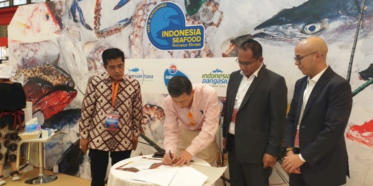 Transaksi perikanan Indonesia di ajang WSS 2023 di Tiongkok/Ist