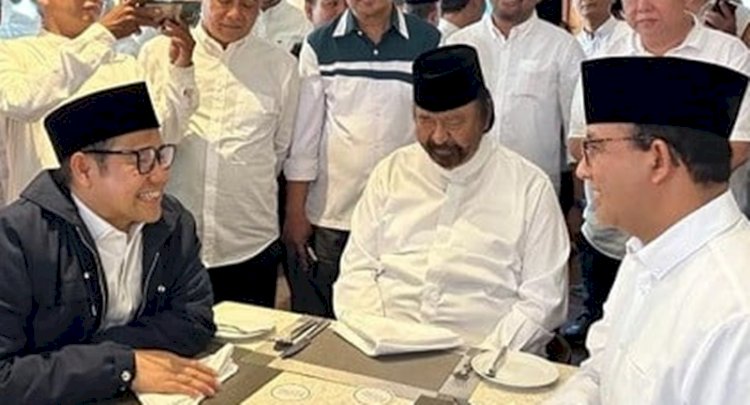 Pasangan calon presiden Anies Baswedan dan calon wakil presiden Muhaimin Iskandar dideklarasikan di Hotel Majapahit, Surabaya, Sabtu siang (2/9)/Ist