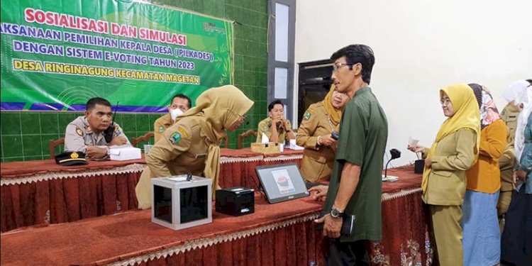 Sosialisasi dan Simulasi Pilkades di Magetan, Jawa Timur/Ist