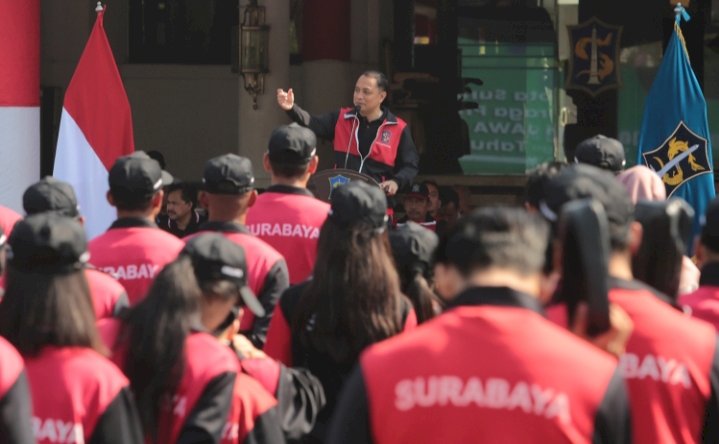 Wali Kota Eri memberikan sambutan kepada atlet yang akan mengikuti Porprov Jawa Timur VIII Tahun 2023/RMOLJatim