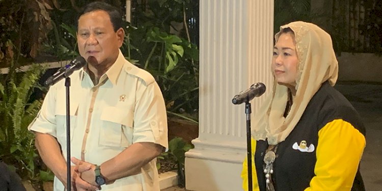 Putri Presiden ke-4 RI Abdurrahman Wahid, Yenny Wahid usai melakukan pertemuan dengan Prabowo Subianto di Kertanegara, Jakarta Selatan/RMOL