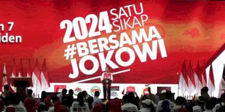 Presiden Joko Widodo dalam acara rapat kerja nasional (Rakernas) relawan Sekretariat Nasional (Seknas) Jokowi di Hotel Salak, Kota Bogor, Jawa Barat, pada Sabtu (16/9)/Net