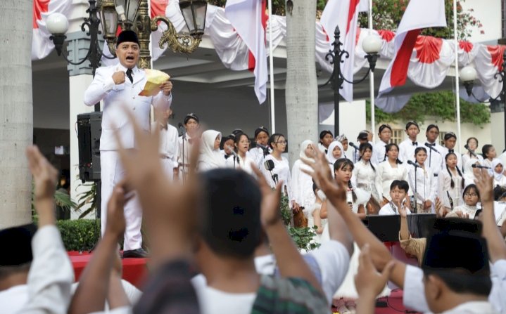 Wali Kota Eri saat gelaran Drama Kolosal Refleksi Perobekan Bendera/ist