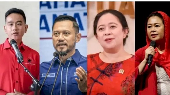 Kolase Gibran Rakabuming Raka, Agus Harimurti Yudhoyono, Puan Maharani, Yenny Wahid/Repro