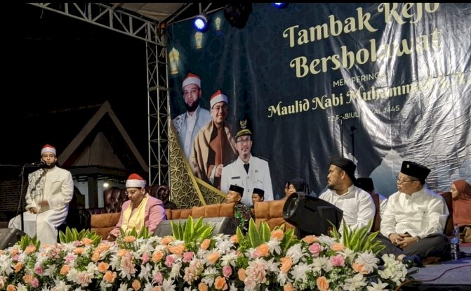 B. Zaelani, SE saat menghadiri Peringatan Maulid Nabi Muhammad SAW,  Rabiul Awal 1445 H yang dirangkai dalam Tambak Rejo Bersholawat/RMOLJatim