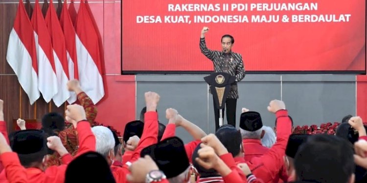 Presiden Joko Widodo saat memberi sambutan di acara Rakernas PDIP terkait kedaulatan pangan/Ist