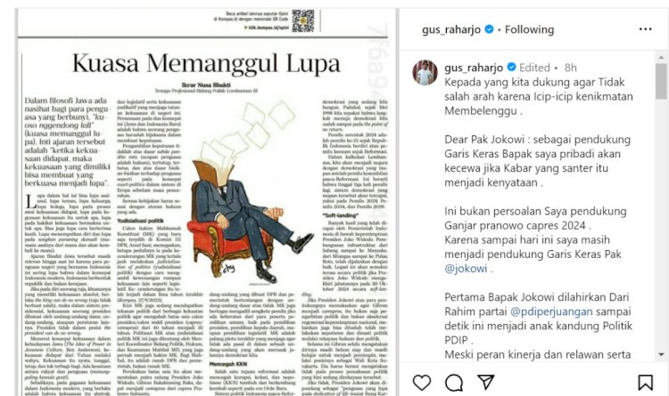 Screenshot tulisan di medsos X/Repro