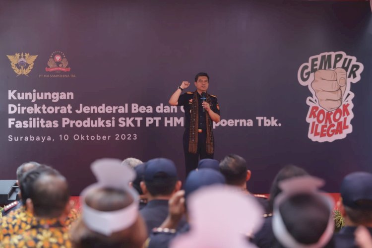 Kakanwil Bea dan Cukai Jatim I Untung Basuki berkunjung ke PT HM Sampoerna Tbk di Jl. Rungkut Industri Raya, Surabaya/ist