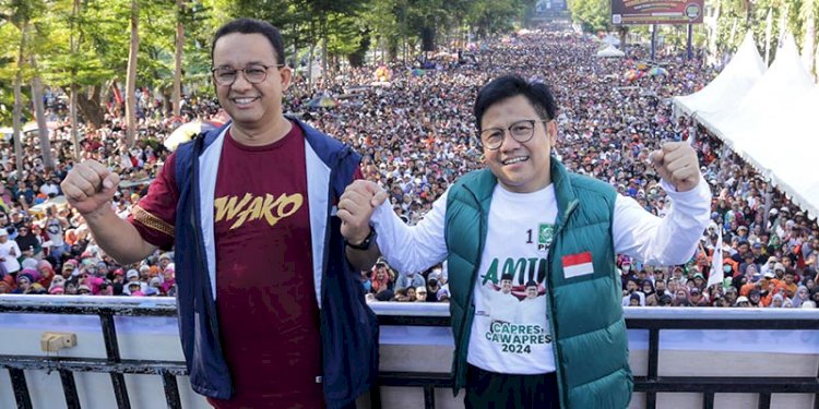 Anies Baswedan dan Muhaimin Iskandar di Makassar/Net