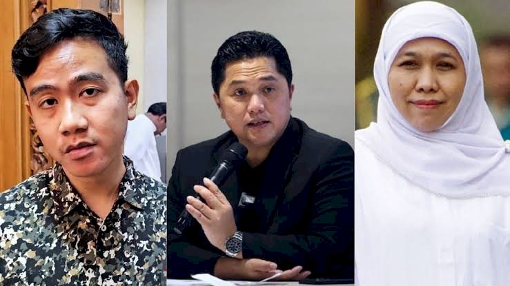 Kolase Gibran Rakabuming Raka, Erick Thohir, dan Khofifah Indar Parawansa/Ist