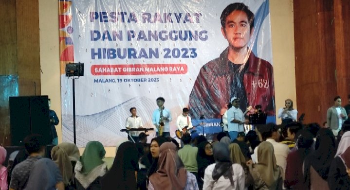 Para mahasiswa di Malang saat deklarasi mendukung Gibran maju di Pilpres 2024/RMOLJatim