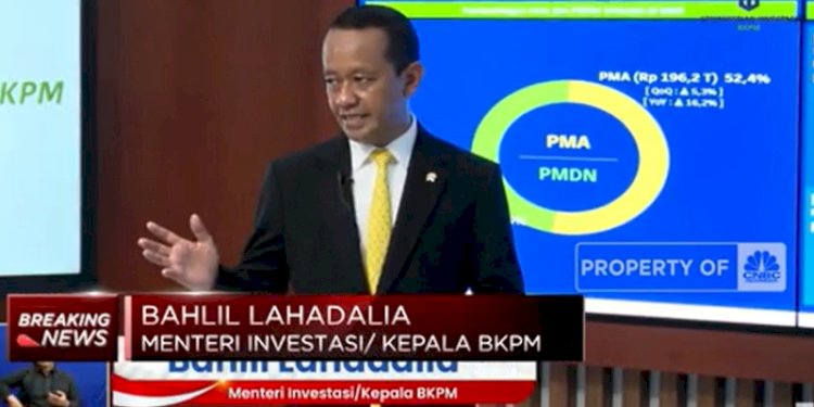 Menteri Investasi dan Kepala Badan Koordinasi Penanaman Modal (BKPM) Bahlil Lahadalia/Net