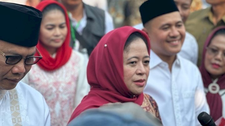 Puan Maharani saat di acara Hari Santri di Surabaya 